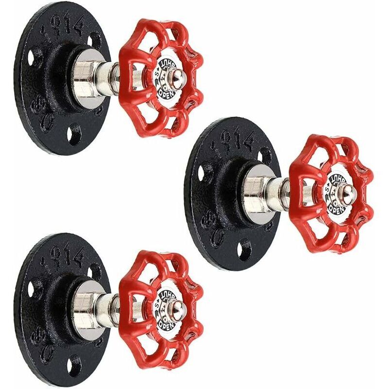 Lablanc - 3pcs)Crochets de suspension vintage, tuyau en fer industriel Fixation murale rétro pour peignoir, serviette, sac, parapluie, chapeau