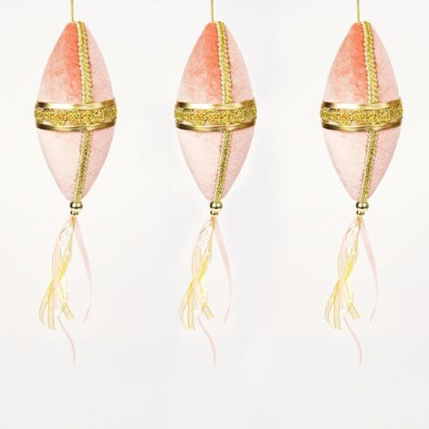 3PcsPink Nut Bauble Decorations 7x30cm - Christmas Tree Hanging Décor