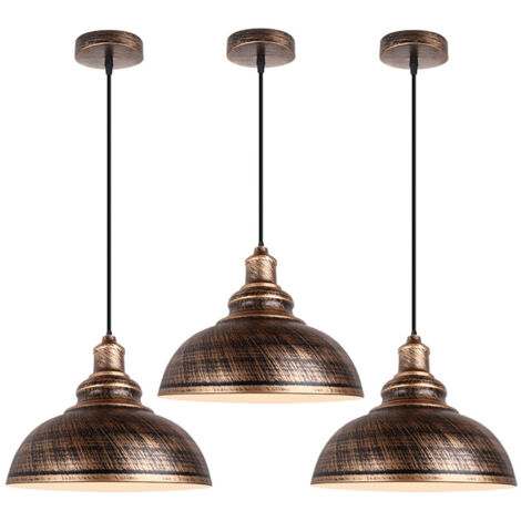 (3PCS)Vintage Pendant Light Industrial Pendant Lights Classic Modern Chandelier Iron Metal Pendant Lights For Loft Cafe Bar Office Bronze