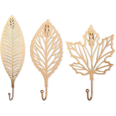 3pices Crochet Mural Feuilles Fonte Crochets Muraux Dcoratifs Rideau Tiebacks Crochets Muraux Pour Suspendre Cls Serviettes Manteau Dans Salle De