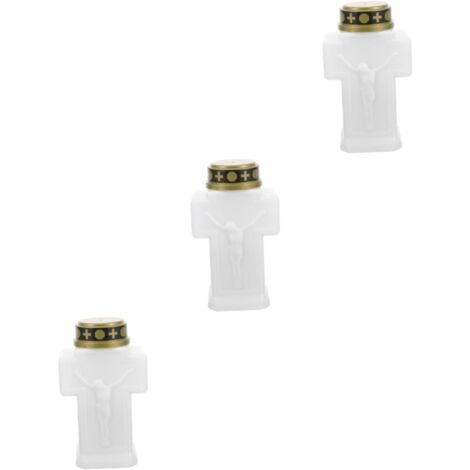 3pièces Bougie Électronique LED sans Flamme pour Cimetière