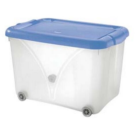 3PZ CONTENITORE "JUMBO" CON COPERCHIO E RUOTE  - cm.58,5x38,5x38h. lt.60