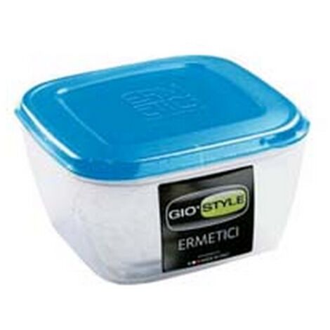 3PZ CONTENITORI ERMETICI QUADRATI PER ALIMENTI IN PLASTICA - lt.4,00 - cm.23x23