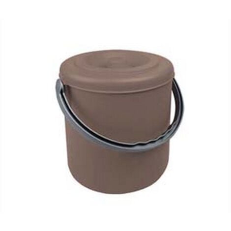 3PZ PATTUMIERA TONDA EUREKA TORTORA CON COPERCHIO IN POLIPROPILENE - CM.30X31H. LT.20