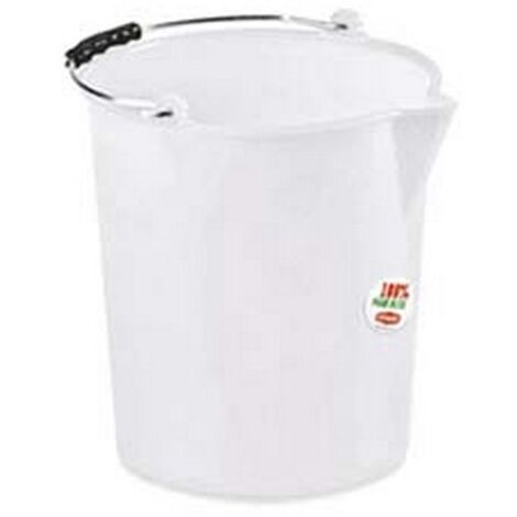 3PZ SECCHIO INDUSTRIALE GRADUATO IN POLIETILENE BIANCO -  cm.28x29 lt.12