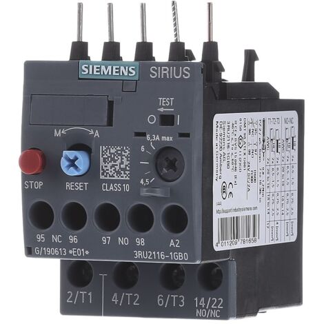 3RU2116 - 1GB0 : 4,5 - 6,3A SIEMENS Relais Thermique