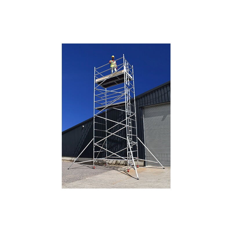 3T Industrial Scaffold Tower, Width Single Width 0.85m x 1.8m Long (2' x 6'), Height 4.2m (13'9) Working Height