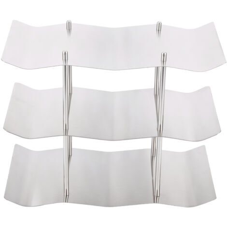 3‑Tier Stainless Steel Wine Rack Freestanding Wavy Wine Holder Display Shelf Kitchen Accessories