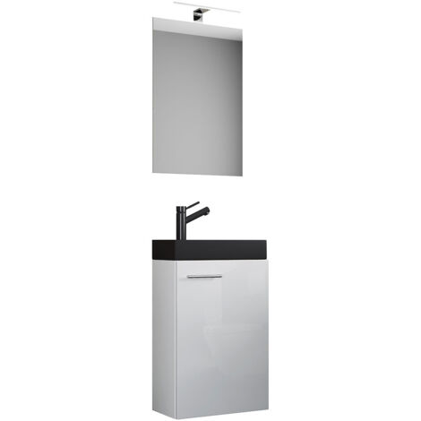 3tlg Waschtisch Slito SP schmal Schwarz