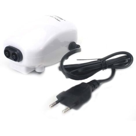 3W 220V Double trous d'oxygénation Pompes à air pour aquarium, ultra silencieuses, débit 4L par minutes, débit d'air réglable, pour aquarium 60L-100L