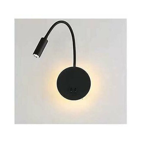 3w+8w Led Nachttisch Leselampe LED Flexible Schwan Leselampe Schwarz Led Leselampe Wandleuchte Mit Schalter Warmweiß 3000k Modern [Energie Cla