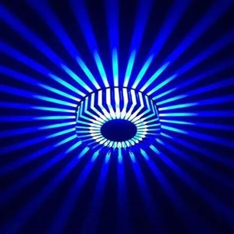 3W Applique Interieur Murale LED Lumière Projecteur Effet Plafond Spots Bleu éclairage Lampe Décoration pour Maison Chambre Balcon