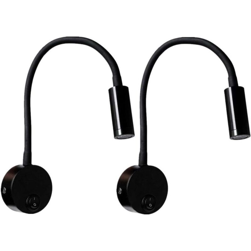 Image of 3W Black Wall Reading Lamp, Aluminum&hellip;