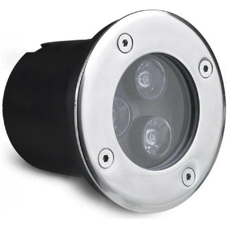 3W Faretto Incasso 3 led da Esterno 220v Segnapasso Calpestabile IP65 Bianco Freddo