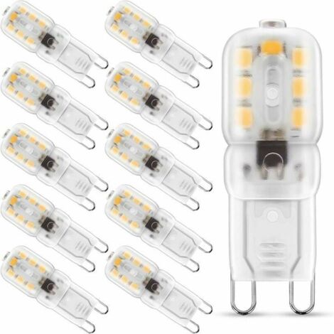 3W G9 warm White 3000k G9 base 10 PCS, LED Bulb, 25W Equivalent Halogen Bulb, 230v AC 200lm, 360° Wide beam
