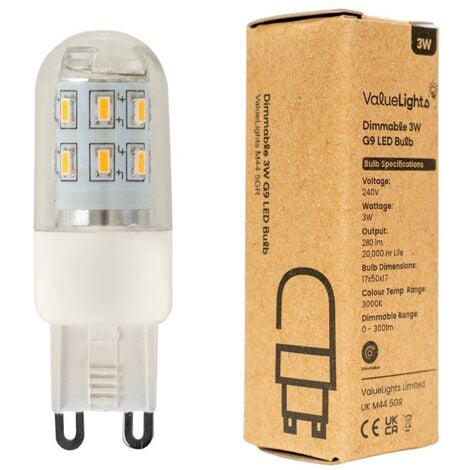 3W High Power Energy Saving Dimmable G9 LED Light Bulb - 280 Lumens - Warm White