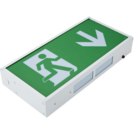 3W LED Green Maintained / Non Maintained Emergency Exit Light Sign Right Arrow