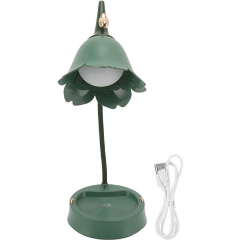3W LED Touch Desk Lamp 3 Gear Dimmable Foldable Petal Shape Desktop Table Light USB 5V Green