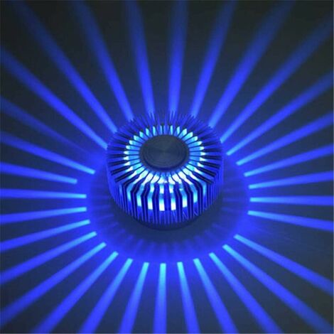 3W LED Wall Lamp Spotlight Effect Ceiling Spotlight Creative Design Effect Light Modern Indoor Wall Light for Hallway Bedroom Balcony Living Room Baby Room, Blu Ray
