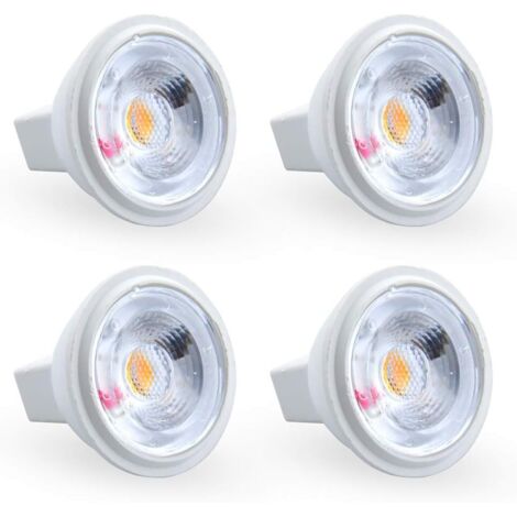 3W MR11 GU4 Ampoule LED Blanc froid 6000K AC/DC 12V Equivaut à l’Ampoule Halogène 35W Parfait pour maison, bureau, magasin, supermarché, bars, café, exposition, hôtel, restaurant, etc (4pcs) [Classe é