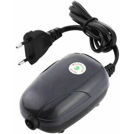 3W Portable Aquarium Pompe à Air d'Oxygène Hydroponique Aquarium Aérateur Oxygen Pompe Réservoir de Poissons avec 1 Sortie d'air pour Small Fish Tank Noir Divers