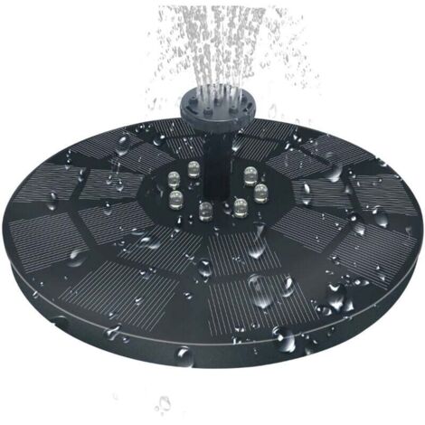 3W Solarbrunnen Outdoor Garten Solarbrunnen, Outdoor Solarbrunnen mit 7 Düsen, Solar Teichpumpe für Vogelbad, Teich, Pool, Terrasse, Gartendekoration