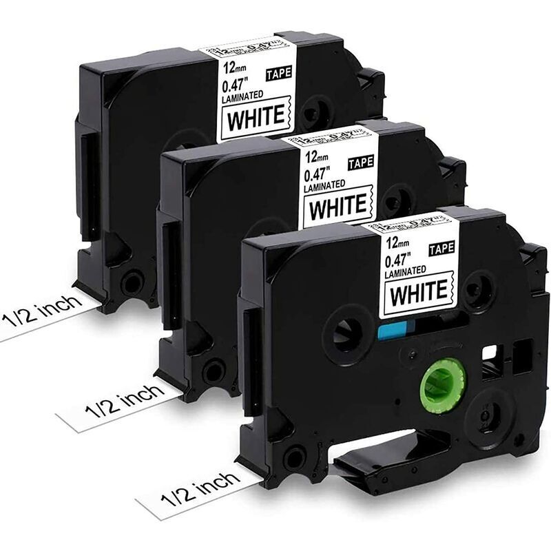3x 0.47 tz Ruban Compatible pour Brother P-touch Cassette TZe-231 12mm x8m Laminé pour Etiqueteuse Ptouch PT-H100LB/R H105 H107B H110 H200 E110 D210
