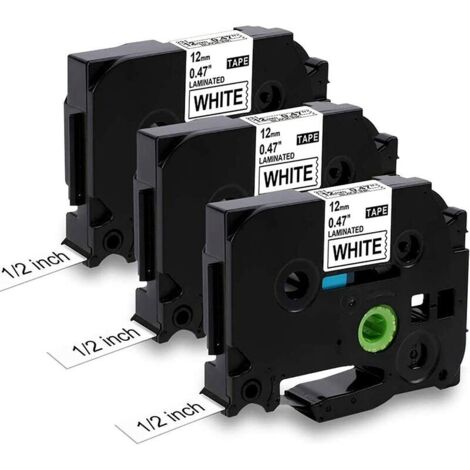 3x 0,47 TZ-Schriftband kompatibel für Brother P-touch Kassette TZe-231 12mm x 8m laminiert für Ptouch PT-H100LB/R H105 H107B H110 H200 E110 D210 D400 P300BT Würfel-Etikettendrucker, Schwarz auf Weiß