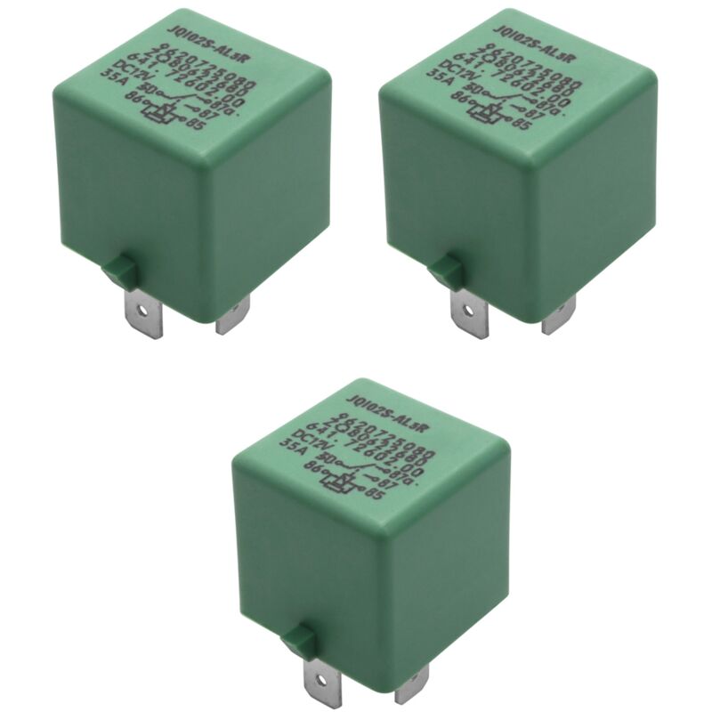Image of 3X 12V 35A 5 Stifte Kühlung Kühler Lüfter Relais Grün 6547TX für 206 207 306 307 406 407 807