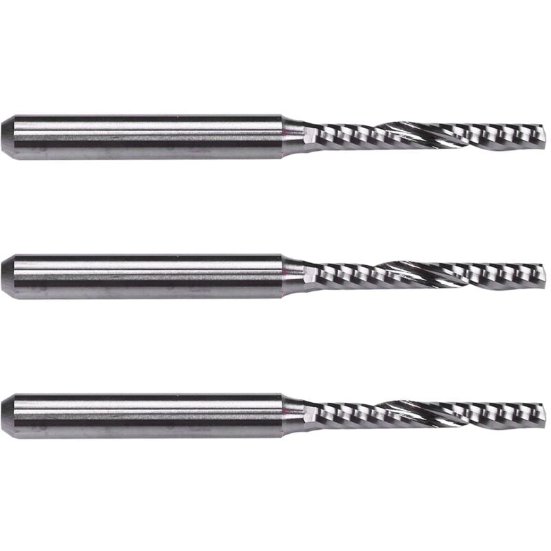 Image of Tlily - 3X 2Mm x 15Mm Metall Einzel Flöte Spiral Stirn Fräser Cnc Fräser Bit