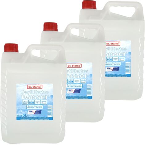 3x 5L Destilliertes Wasser demineralisiert für Haushalt, Hobby und Auto Wasserkanister Bügelwasser entmineralisiert