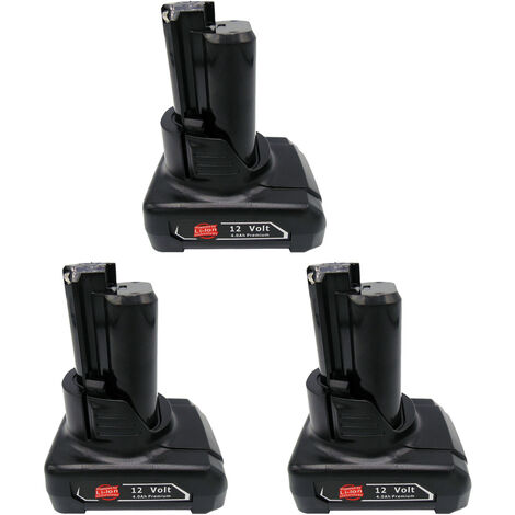 3X Akku für Bosch GBA 12 Volt / 4,0 Ah, Professional Ersatzakku GBA 10,8 V Akkupack Ersatz für Bosch 2607337302 1600Z0002Y BAT412 BAT420 BAT411 BAT413 GSR GDR GOS Batterie