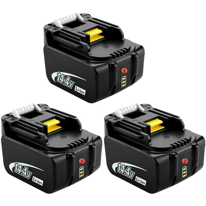 3X Batterie de remplacement 14,4V 5,0Ah pour Makita BL1430 BL1415 BL1440 BL1415N 196875-4 194558-0 195444-8 196388-5