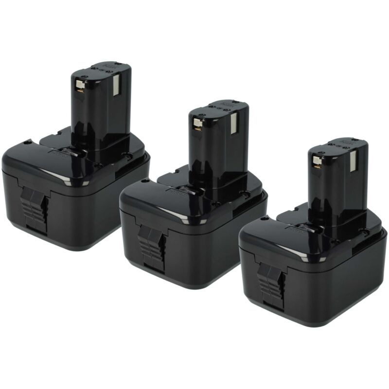 3x Batteries compatible avec Hitachi C5D, c 5D, CD4D, cd 4D, CL13D, cl 13D, DB12DM2 outil électrique (3300 mAh, NiMH, 12 v) - Vhbw