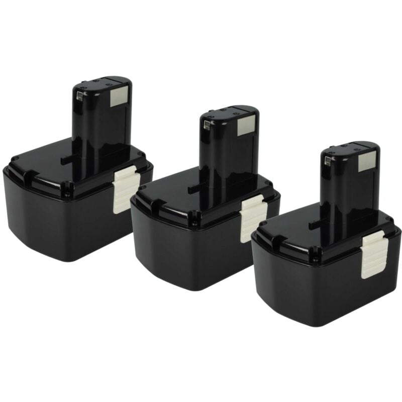 Vhbw - 3x Batterie compatible avec Hitachi ds 14DVF2, ds 14DVF3, ds 14DVB2K, ds 14DVF, ds 18DVC, DS18DMR outil électrique (3300 mAh, NiMH, 14,4 v)