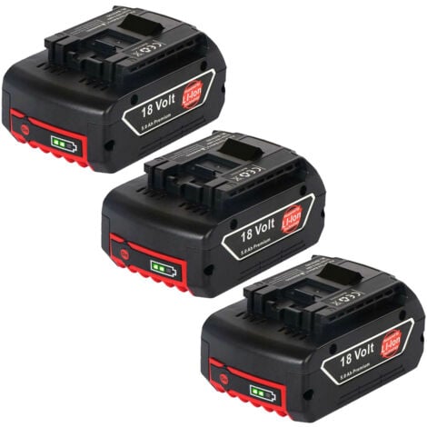 POWERWINGS 3X Batterie pour Bosch 18V 5.0Ah Lithium-Ion avec LED pour 2607336092, 2607336236, BAT619G, BAT619, 2607336169, BAT609G, 2607336170, 2607336235, 2607336091, BAT609, BAT618, BAT610G
