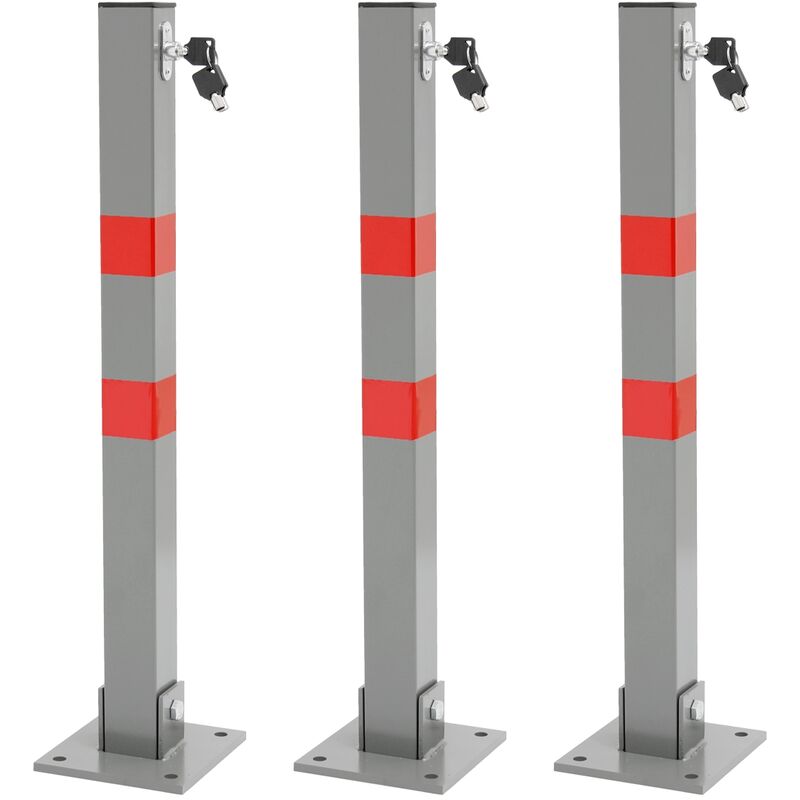 

3x Bolardo aparcamiento cerradura plegable poste estacionamiento barrera 65,5 cm