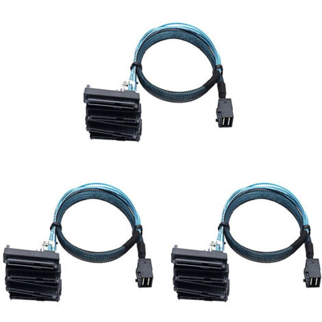 3X câble serveur SFF-8643 vers SFF-8482 4X29 broches SAS 3.33TF/1 mètre