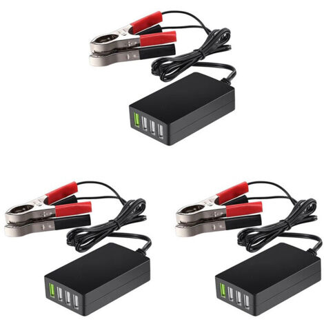 3X CC Portable avec Clip de Batterie, Chargeur USB 12 V/24 V à 5 V 4 , Adaptateur Multiport, Autres TéLéPhones Intelligents et Tablettes