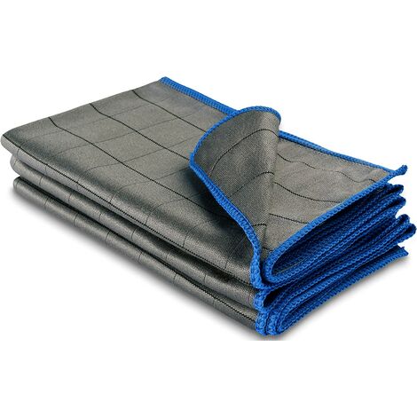 3X Chiffons Professionnels pour Verre en Microfibre de 400 g/m2 Nettoyage sans Traces des vitres, Verres - Extrêmement Absorbant, Chiffons de Polissage Non Pelucheux 50x40cm, Superma