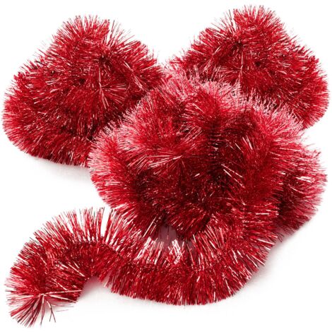 3X Christmas Garland - Fir Garland for Perfect Christmas Decoration - Christmas Decoration - 230 cm - Red