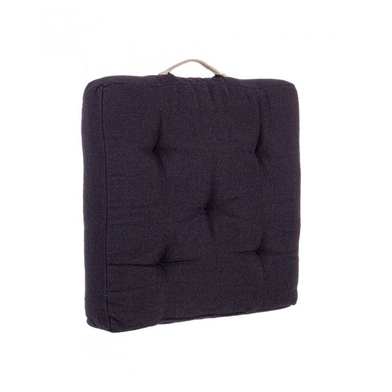 3x Coussin de sol 60x60x10h tissu noir