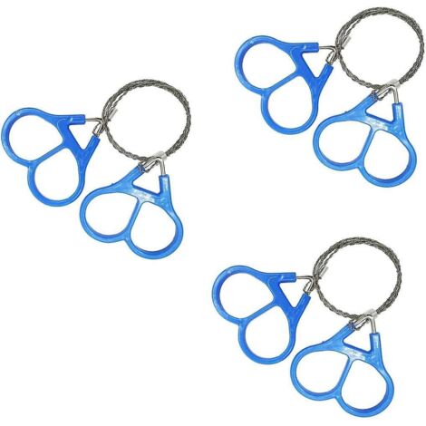 3x Drahtsäge (blau) Edelstahl-Taschenkettensäge Mini-Notfallkettensäge Überlebensset für Kettensägen-Outdoor-Werkzeuge