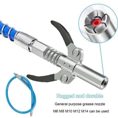 3x Embout Pompe a Graisse avec Tuyau Flexible, Pompe a Graisse Pneumatique Electrique Manuelle,Coupler G pour Pompe à Graisseur Convient pour Tous Types de Presses à Graisse (Double poignée)