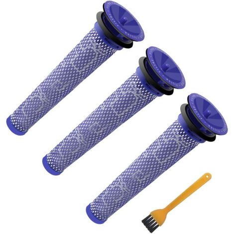 3x FILTRE POUR ASPIRATEUR DYSON V6 V7 V8 DC58 DC59 DC61 LAVABLE + BROSSE