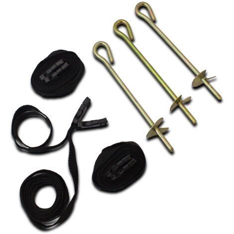 3x Gartentrampolin Bodenanker Sturmsicherung Sicherungshaken Befestigungs Set