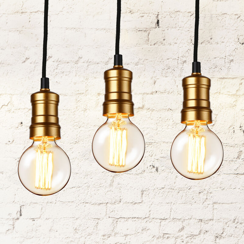 Lux.Pro ® Hängeleuchte Lampenfassung Deckenleuchte Weiß Retro Pendelleuchte