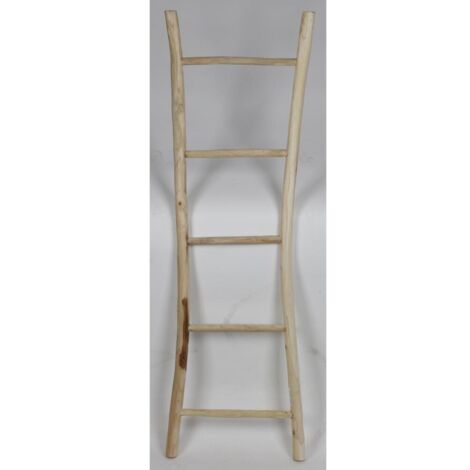 3x Holzleiter Teak Dekoration Handtuchhalter Garderobe Kleider Wand Haushalt