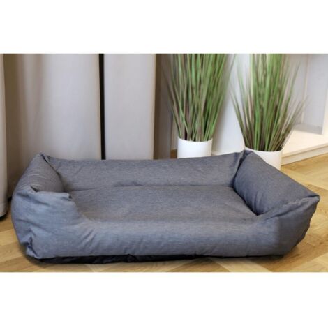 3x Hundebett 95x58x24cm schmutzabweisend anthrazit Polyester grau Haustier Liege
