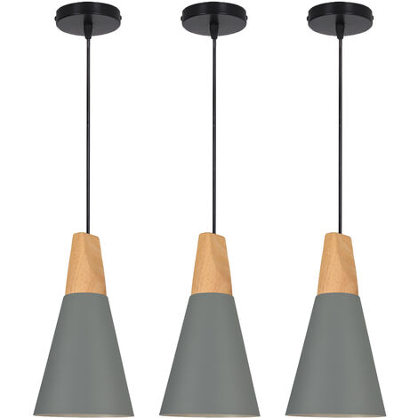 Relaxdays Lampadario a Sospensione, Paralume in Metallo, Design Aperto,  HxD: 145x29 cm, Attacco E27, Cucina, Argentato